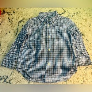 Ralph Lauren Blue and Navy Plaid Dress Shirt